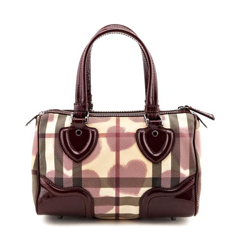 burberry hearts bag|Burberry check and leather bag.